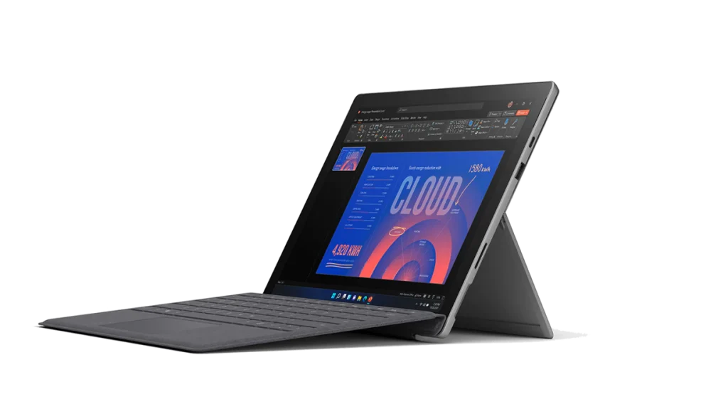 تبلت-لپ‌تاپ 12.3 اینچی مایکروسافت مدل Surface Pro 7 – Core i7-1065G7 – رم 16GB – حافظه 512GB SSD – گرافیک Intel Iris Plus | گرید +A