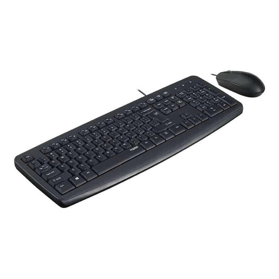 ست ماوس و کیبورد سیمی RAPOO مدل NX1600 – طراحی کاربردی | اتصال با سیم USB | مناسب محیط‌های اداری و خانگی