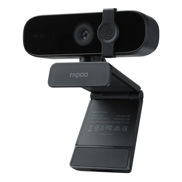 وب‌کم رپو (Rapoo) مدل C280 2K – کیفیت تصویر QHD | میکروفون داخلی | اتصال USB Plug & Play