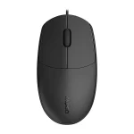 موس باسیم RAPOO مدل N100 مشکی | طراحی ارگونومیک و متقارن | دقت 1600 DPI | اتصال USB سازگار با Windows و macOS
