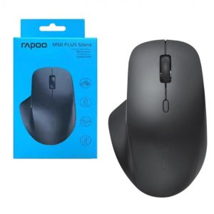 موس بی‌سیم بی‌صدا RAPOO مدل M50 Plus | طراحی ارگونومیک | دقت 1300 DPI | اتصال بی‌سیم 2.4GHz و بلوتوث | باتری قابل‌تعویض