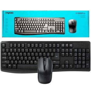 کیبورد بی‌سیم حرفه‌ای RAPOO X1800 PRO | اتصال WL – کلیدهای مقاوم – مناسب اداری و بازی
