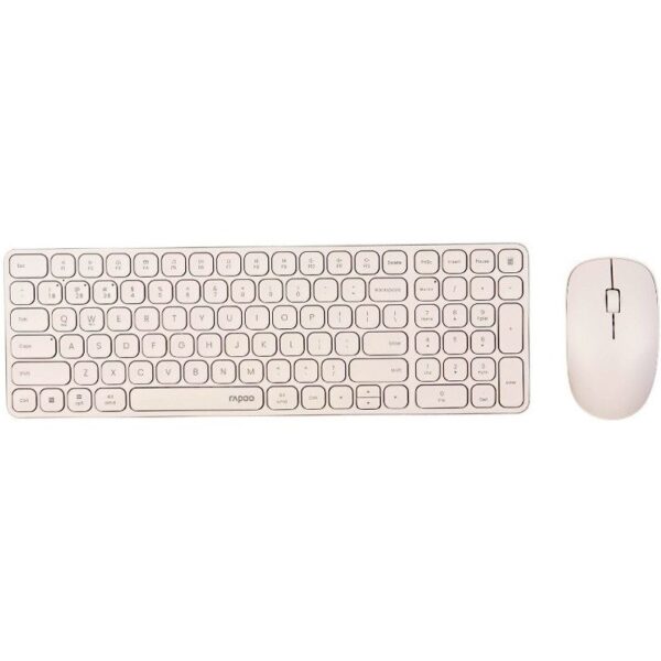 ست کیبورد و ماوس بی‌سیم RAPOO 9320M Wireless – رنگ سفید – طراحی شیک و حرفه‌ای