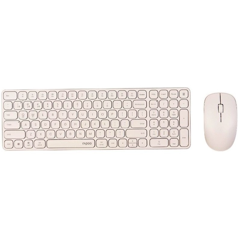 ست کیبورد و ماوس بی‌سیم RAPOO 9320M Wireless – رنگ سفید – طراحی شیک و حرفه‌ای